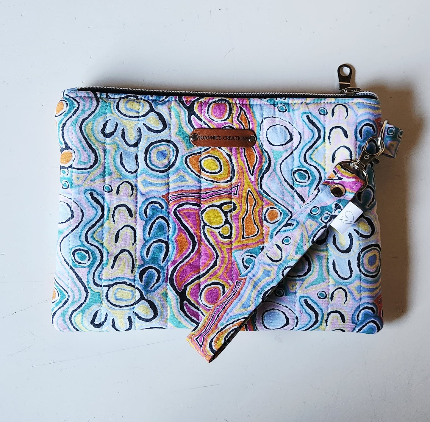 Mina mina dreaming quilted wristlet pouch