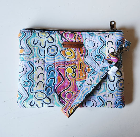 Mina mina dreaming quilted wristlet pouch