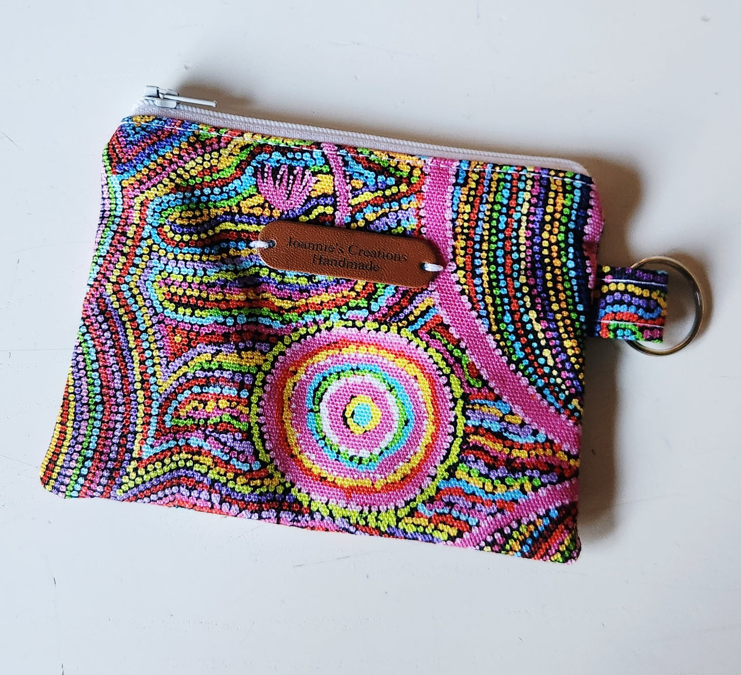 Goanna Dreaming pink coin pouch