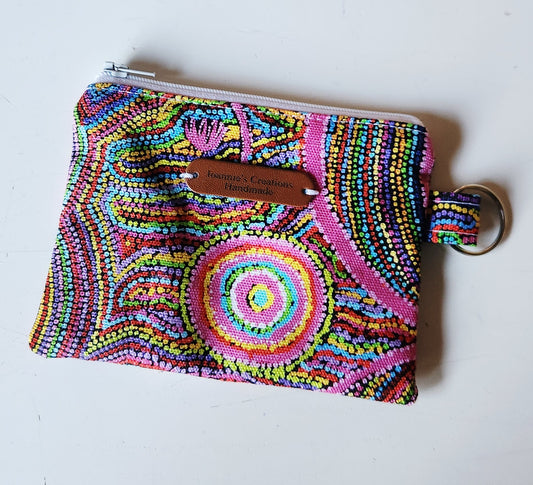 Goanna Dreaming pink coin pouch