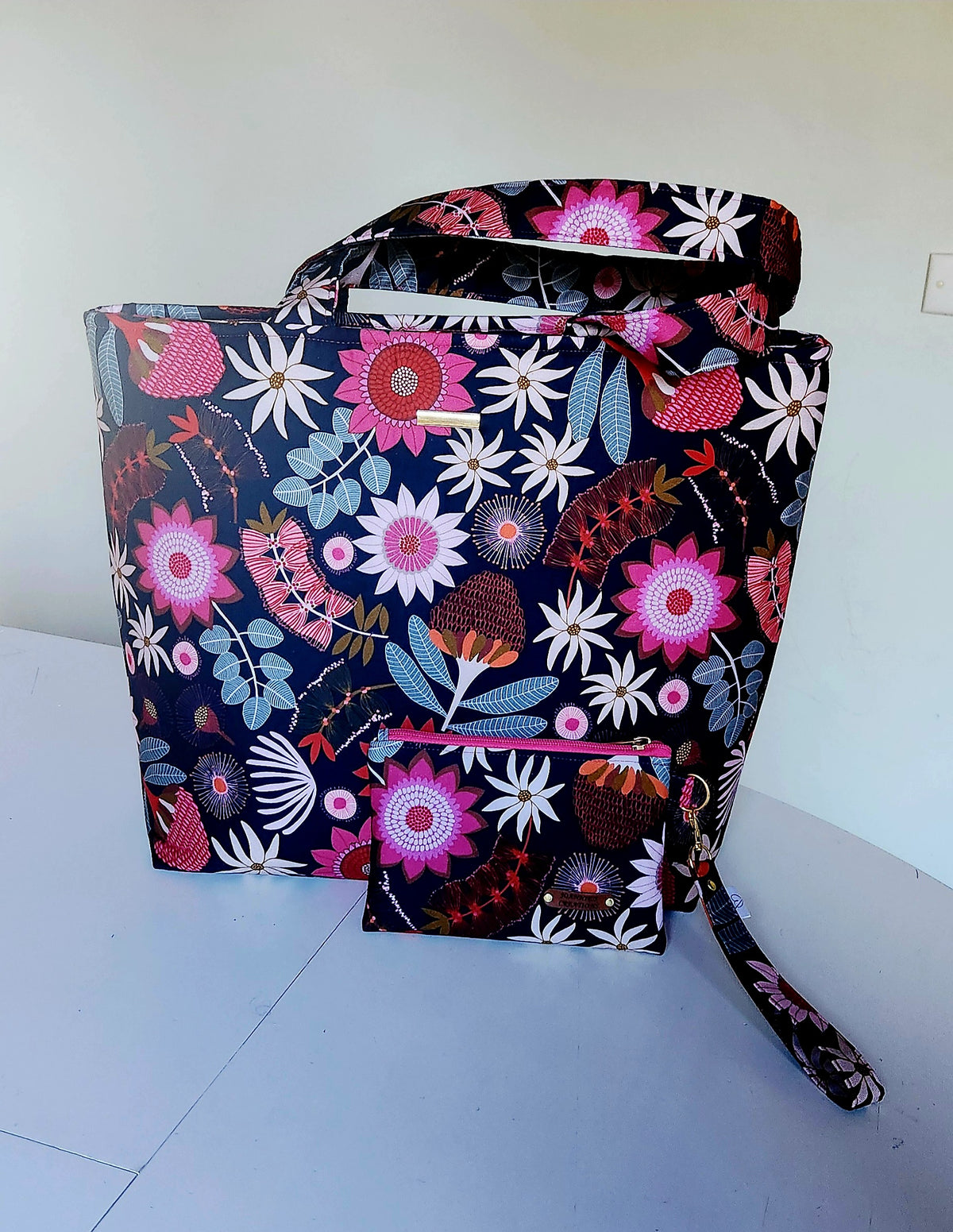 Large Tote Bag + Matching Wristlet Pouch