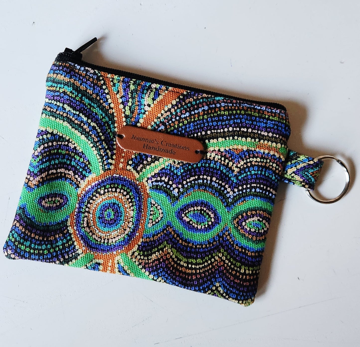 Goanna Dreaming green coin pouch