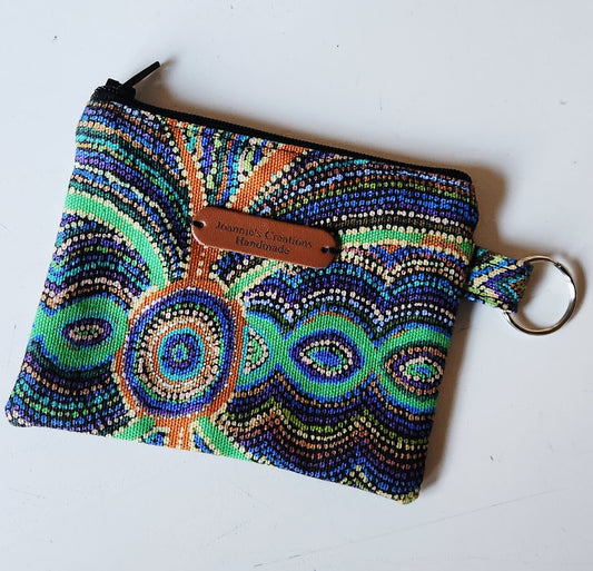 Goanna Dreaming green coin pouch