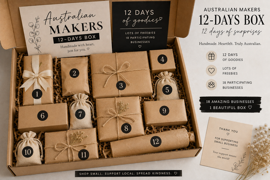 Australian Makers 12-Days Box- Limited Christmas Edition-Pre-order- ships first week of November. Please order separately